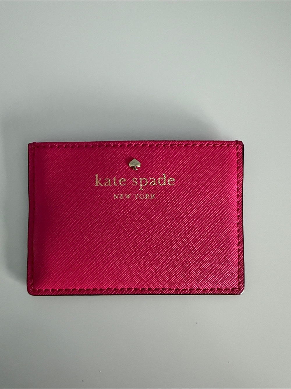 kate spade Bright Fuchsia Card Holder with Gold Logo